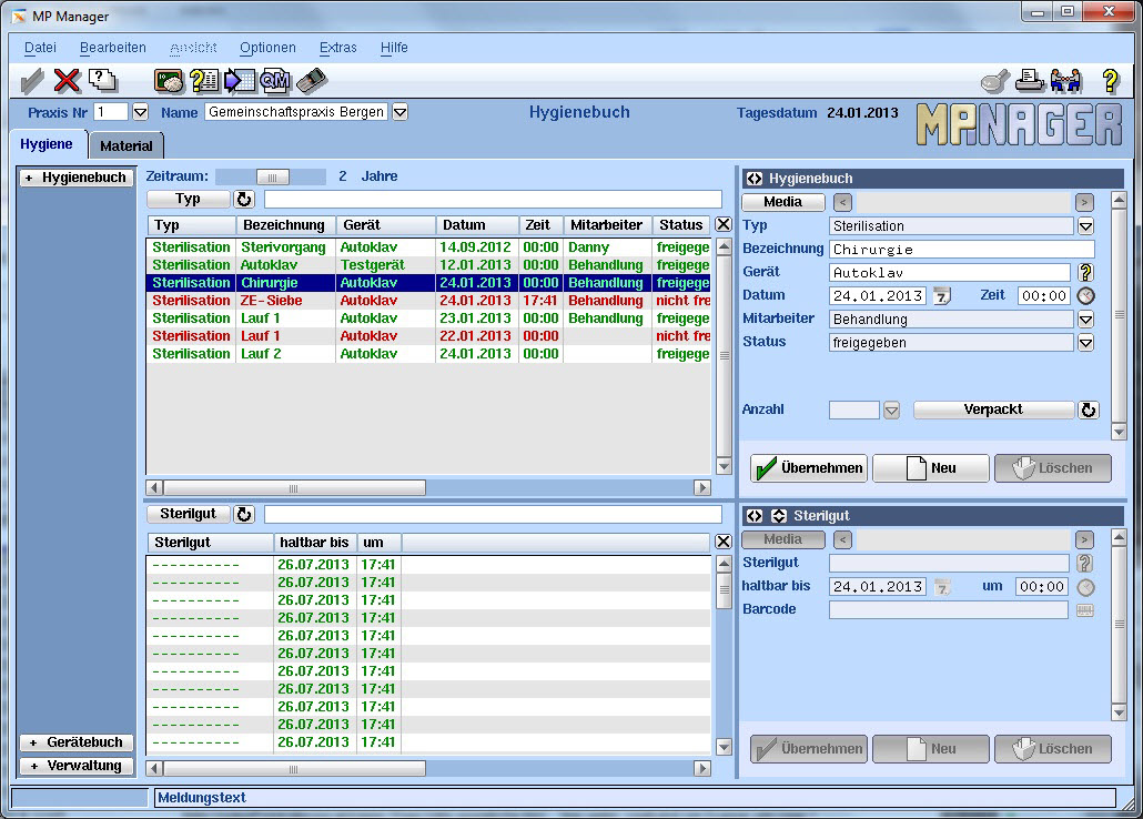 MP-Manager Zahnarztsoftware MP-Manager Hygienebuch VISIdent Complete - BDV Dental GmbH & Co. KG
